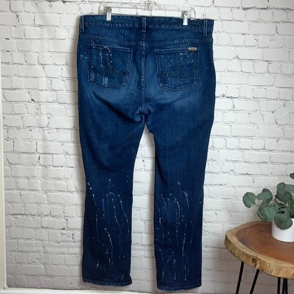 Seven7 Dark Wash Paint Splatter Jeans - Picture 7 of 16